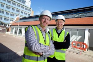 Eurocell Sneinton Market - Darren Scarborough (left) and Ian Hartshorne, MD, Derbyshire Floorcraft (right)